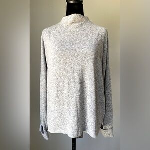 H&M Heather Grey Boxy Funnel Neck Pullover